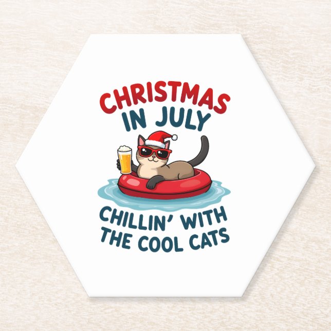 Dessous-de-verre En Papier Christmas In July Daddy Mommy Chillin With The Sia (Devant)