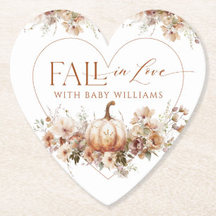 Dessous-de-verre En Papier Chute d'amour Citrouille Fleur sauvage Baby shower