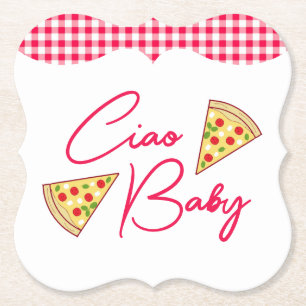 Dessous-de-verre En Papier Ciao Baby Fête de Naissance Italienne