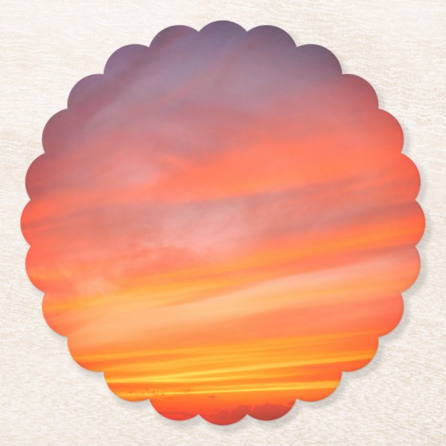 Dessous-de-verre En Papier Ciel de coucher de soleil (Devant)