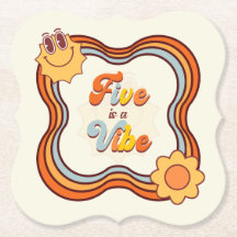 Cinq est une ambiance Rétro Arc-en-ciel Daisy 5e A