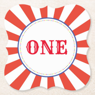 Dessous-de-verre En Papier Cirque Cute Coloré 1er Anniversaire Thème de fête