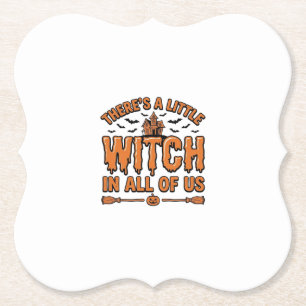 Dessous-de-verre En Papier Citation de sorcière d'Halloween Design vectoriel