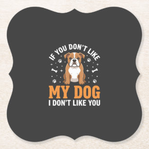Dessous-de-verre En Papier Citation drôle Mon chien Bouledogue