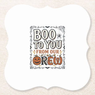 Dessous-de-verre En Papier Citation Halloween Boo à toi de notre équipage Vin