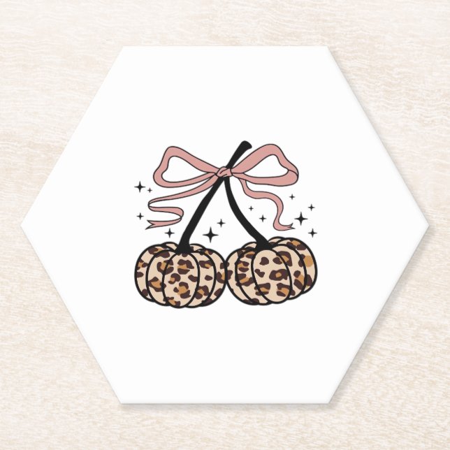 Dessous-de-verre En Papier Citrouille d'automne, Cerises Citrouilles, Citroui (Devant)