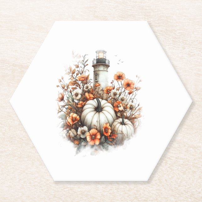 Dessous-de-verre En Papier Citrouille de la chemise phare (Devant)