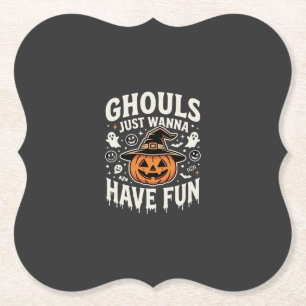 Dessous-de-verre En Papier Citrouille d'Halloween Les goules veulent juste s'