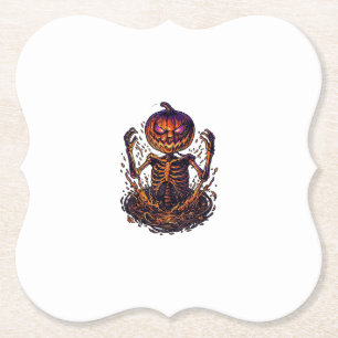 Dessous-de-verre En Papier Citrouille d'Halloween Portail Magique de Flames d