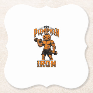 Dessous-de-verre En Papier Citrouille Fer Vintage Bodybuilder Halloween Desig
