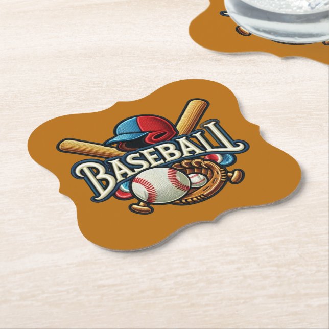 Dessous-de-verre En Papier Classique Baseball Essentials / Stylish Retro Lege (Incliné)