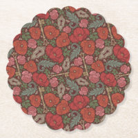 Clé ancienne Steampunk victorienne avec coquelicot
