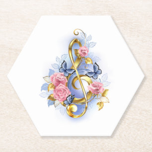 Dessous-de-verre En Papier Clé de fer avec roses roses roses