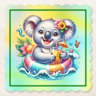 Dessous-de-verre En Papier Clip art de sublimation de koala d'été-97702
