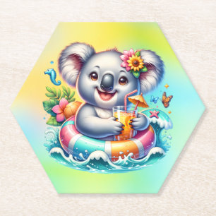 Dessous-de-verre En Papier Clipart de sublimation de koala d'été