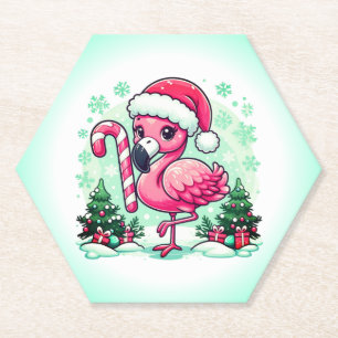 Dessous-de-verre En Papier Clipart de sublimation du Flamant rose de Noël