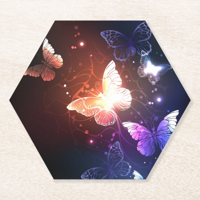 Dessous-de-verre En Papier Clowing Night Butterflies (Devant)