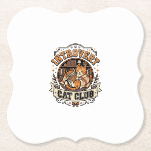 Dessous-de-verre En Papier Club de chat introverti Chat introverti Anti socia