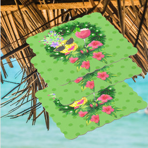 Dessous-de-verre En Papier Cocktail de Noël Tropical Dame Ananas
