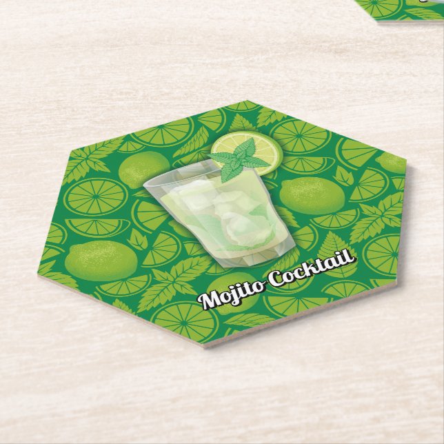 Dessous-de-verre En Papier Cocktail Mojito (Incliné)