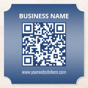 Dessous-de-verre En Papier Code QR   Bleu (ou toute couleur)