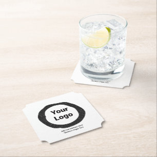 Dessous-de-verre En Papier Code QR personnalisé simple ajouter votre nom logo