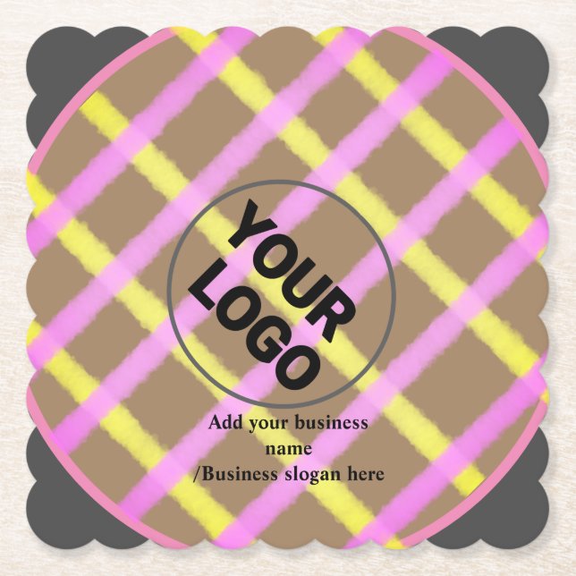 Dessous-de-verre En Papier Code QR personnalisé simple ajouter votre nom logo (Devant)