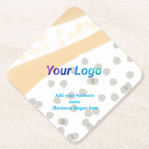 Dessous-de-verre En Papier Code QR personnalisé simple ajouter votre nom logo
