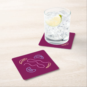 Dessous-de-verre En Papier Code QR personnalisé simple ajoutez votre nom logo