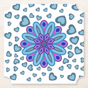 DESSOUS-DE-VERRE EN PAPIER COEUR AMOUR PETITE AMIE FEMME ANNIVERSAIRE DON PAR