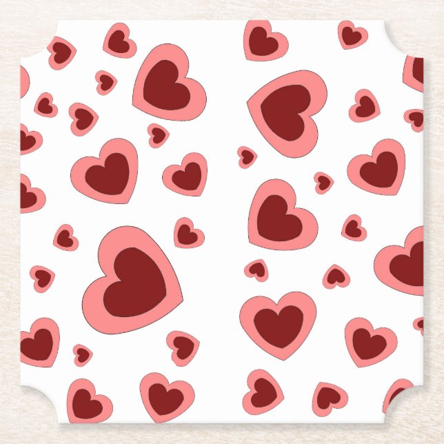 DESSOUS-DE-VERRE EN PAPIER COEUR AMOUR PETITE AMIE FEMME ANNIVERSAIRE DON PAR (Devant)