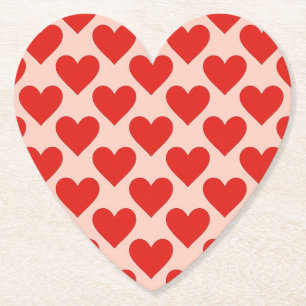 Dessous-de-verre En Papier Cœur de la Saint-Valentin traditionnel rouge