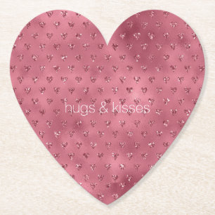 Dessous-de-verre En Papier Coeurs de Parties scintillant rouge brillant