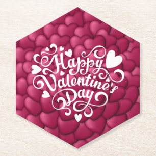Dessous-de-verre En Papier Cœurs Motif Rouge Texture 3D-23803