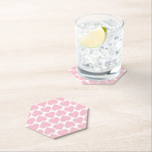 Dessous-de-verre En Papier Coeurs roses Motif, Romantique, Amour