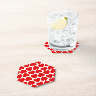 Dessous-de-verre En Papier Coeurs rouges Motif, Romantique, Amour