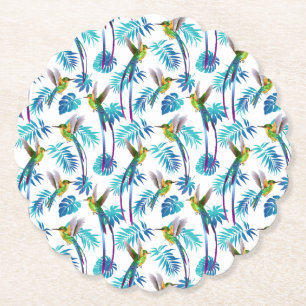 Dessous-de-verre En Papier Colibri à queue longue tropicale