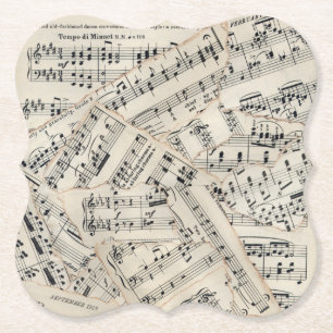Dessous-de-verre En Papier Collage vintage de papier de musique de feuille