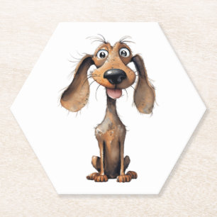 Dessous-de-verre En Papier Collection d'art de race de chien de caricature mi