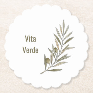 Dessous-de-verre En Papier Collection Vita Verde Blanc