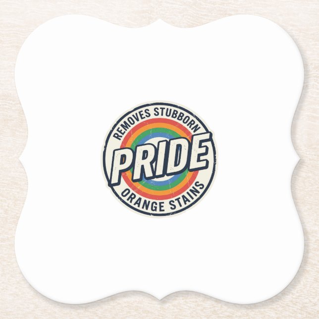 Dessous-de-verre En Papier Conception de badge arc-en-ciel de protestation de (Devant)