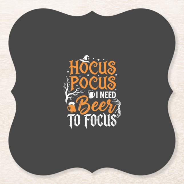 Dessous-de-verre En Papier Conception de bière Hocus Pocus Halloween_1 (Devant)