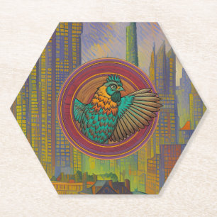 Dessous-de-verre En Papier Conception de cercle de poulet