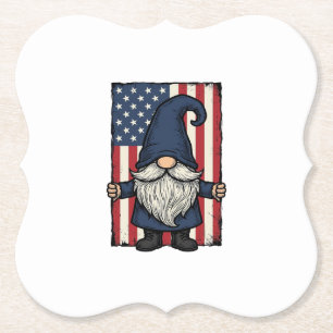 Dessous-de-verre En Papier Conception de chemise de drapeau vintage Gnome pat
