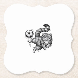 Dessous-de-verre En Papier Conception de chemise de kick de foot de chat de g