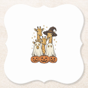 Dessous-de-verre En Papier Conception de chemise fantôme de girafe de Hallowe