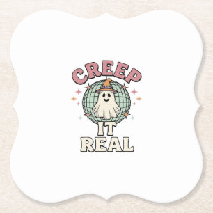 Dessous-de-verre En Papier Conception de chemise Halloween Ghost Disco Creep 