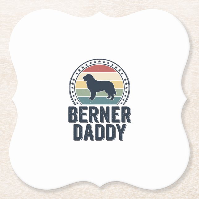 Dessous-de-verre En Papier Conception de chemise vectorielle Berner Daddy Vin (Devant)