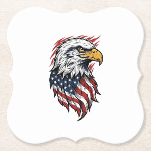 Dessous-de-verre En Papier Conception de chemise vectorielle d'aigle patrioti