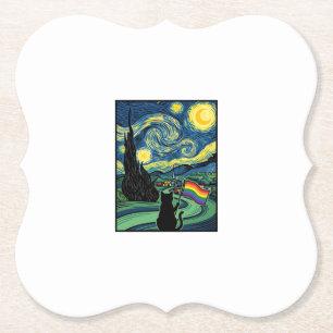 Dessous-de-verre En Papier Conception de chemise vectorielle de paysage noctu